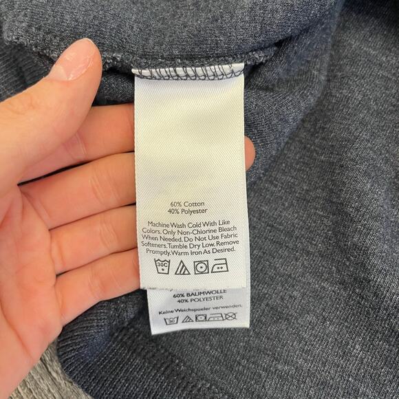 Eddie Bauer Navy‎ Blue Mens TL Quarter Zip Mock Neck Knit Sweater Preppy Office - Picture 4 of 10